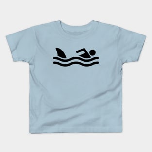 Swimming Sign Icon with Shark Fin Kids T-Shirt